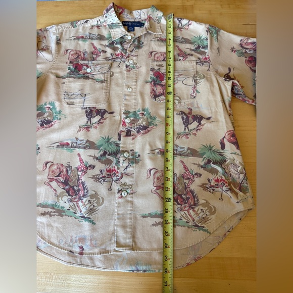 VTG Ralph Lauren Cowboy 🏇Western Rodeo Horse Print Button Down Flannel Shirt 14 - Picture 7 of 10